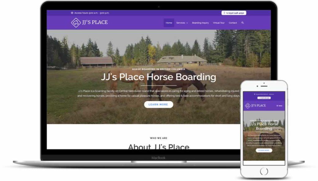 JJs Place Website Mockup